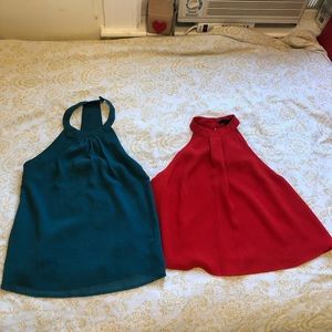 Two H&M sleeveless office blouses